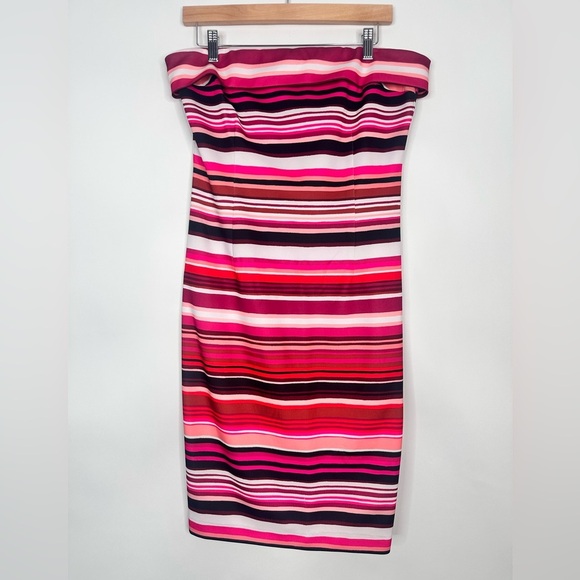 Ny&Co striped midi form fit dress Size L - Picture 1 of 9